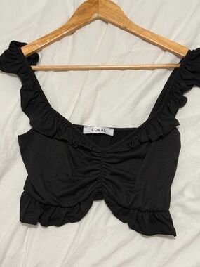 Ruffled Ruched Crop Top